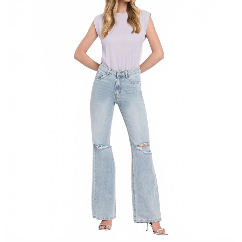 VERVET BY FLYING MONKEY Sky Blue Wide Leg Jeans
